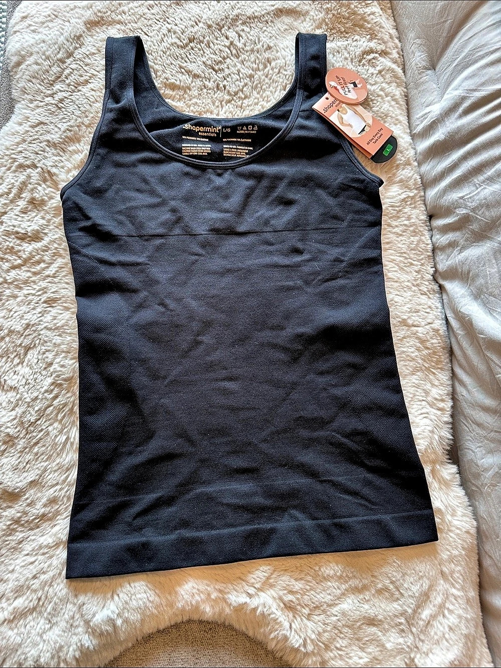 shapermint All Day Every Day Tank Cami Tank Cami in Black Size Large NWT